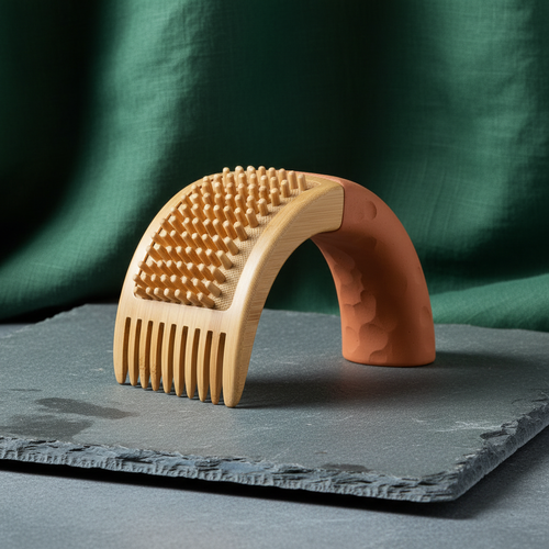 Curved Bamboo Pet Shedding Comb in a new setting